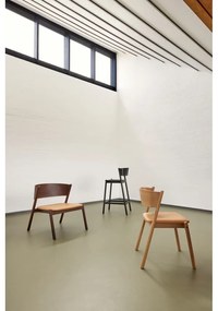 Черен бар стол от декор от дъб (височина на седалката 75 cm) Oblique – Hübsch