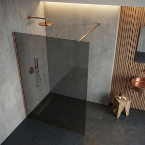 Параван за душ Rea Flexi Grey / Brush Copper 80