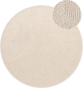 Ръчно изработен вълнен кръгъл килим в светло естествен цвят ø 120 cm Calmio – Hanse Home