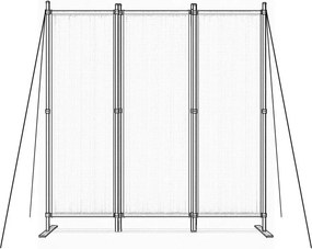 Градински 3-панелен сгъваем параван срещу вятър и слънце - 167 x 164 cm Сив