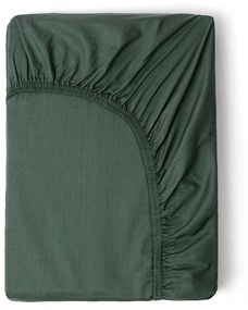 Тъмнозелен чаршаф от еластичен памучен сатен , 140 x 200 cm - HIP