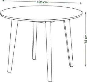 РОКСИ Натурален Орех - ДЪРВЕНА КРЪГЛА МАСА РЕТРО ЗА КУХНЯ/ ТРАПЕЗАПИЯ