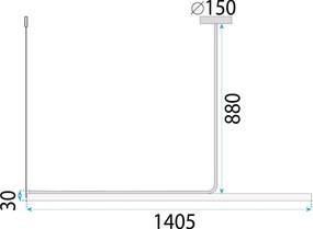 Пендел LED APP1660-CP Black 140cm