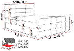 Тапицирано легло Milano II-Tirkouaz-180 x 200