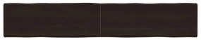 364052 vidaXL Плот за маса тъмнокафяв 220x40x(2-4) см обработен масивен дъб