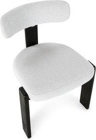 Черни/светлосиви тапицирани трапезни столове в комплект 2 бр. Nadia – MOME