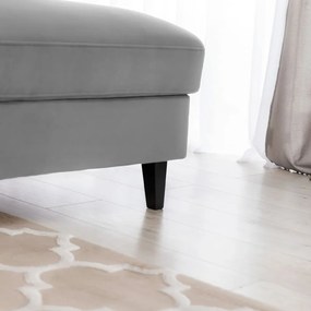 Сив кадифен разтегателен ъглов диван с място за съхранение (десен ъгъл) Foble – ELTAP