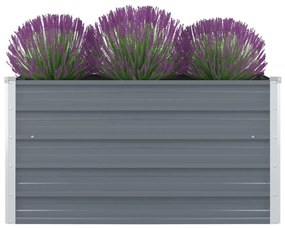 47022 vidaXL Повдигната леха, 100x100x45 см, поцинкована стомана, сива