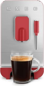 Еспресо машина SMEG Collezione BCC02RDMEU, 1350 W, 19 bar, 1.4 л, 8 функции, Вградена мелачка, Дюза за пара, Червен