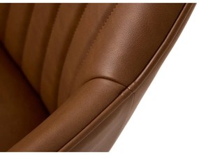 Кафяви тапицирани трапезни столове в комплект с подлакътници 2 бр. Nolan Stripe – Unique Furniture