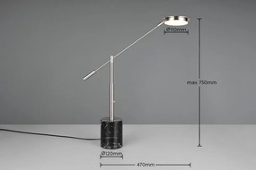LED настолна лампа в черен и сребрист цвят (височина 65 cm) Fiore – Trio Select