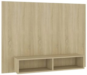 808272 vidaXL Стенен ТВ шкаф, дъб сонома, 120x23,5x90 см, инженерно дърво