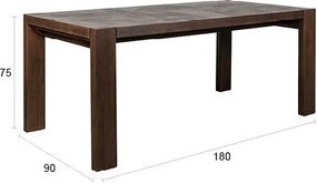 Трапезна маса от масивна дървесина 90x180 cm Bruneau – Dutchbone
