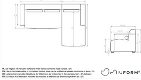 Сив ъглов диван (десен ъгъл) Flex Felix – Miuform
