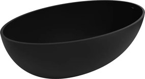 Mexen Prato самостоятелна вана от конгломерат 170 x 100 см, черен мат - 57251701070