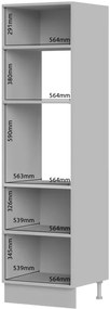 Висок подов шкаф за фурна Raval K21-60-RM-Fusiko dark - White glossy
