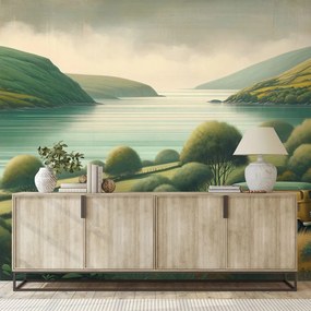 Тапет – Ретро ван в живописен пейзаж