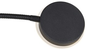 Модерна подова лампа черна с LED димер и рамо за четене - Strela