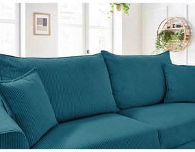 Син разтегателен диван от рипсено кадифе 225 cm Augustin – Bobochic Paris