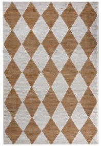 Бял/естествен ръчно изработен килим със смес от юта 160x230 cm Effie Diamond – Flair Rugs