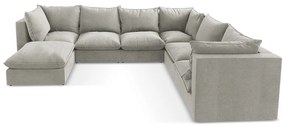 Светлосив ъглов диван (десен ъгъл/U форма) Manao – Makamii