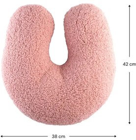 Розова детска възглавница за диван от букле U – Wigiwama