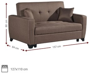 Разтегателен диван Baron 2seater-кафяво