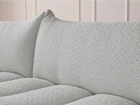 Светлосив ъглов диван от прежда с примки от букле (ляв ъгъл) Azra – Bobochic Paris