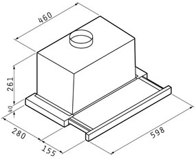 Абсорбатор Pyramis плъзгащ 60cm Essential-Inox