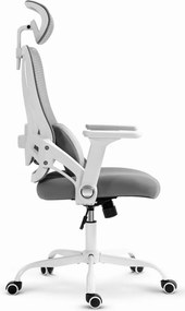 CABRO C507 ергономичен стол с регулируема опора за кръста и главата, сив