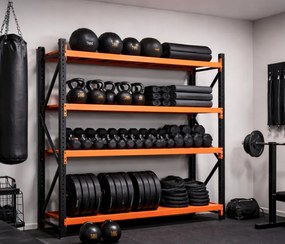 Метален стелаж за склад, гараж и работилница - 1 000 кг, 4 рафта 200X200X60