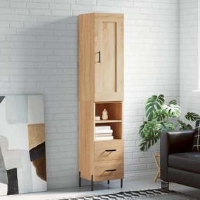 3200268 vidaXL Висок шкаф, сонома дъб, 34,5x34x180 см, инженерно дърво