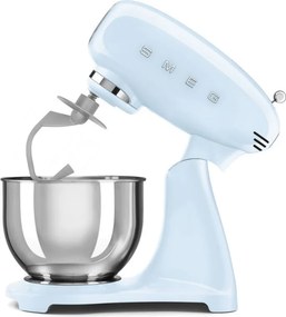 Планетарен миксер SMEG SMF03PBEU, 800 W, 4.8 л, 10 скорости, Функция за плавен старт, Крачета против хлъзгане, Пастелно син