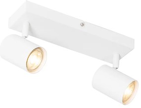 Модерна таванна лампа бяла 2-лампи регулируема правоъгълна - Jeana