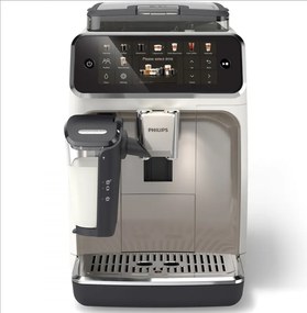 Кафеавтомат Philips LatteGo 5500 EP5543/90, 1500W, 15 bar, 1.8 л, 20 напитки, LatteGo, SilentBrew, QuickStart, Керамична мелачка, Сензорен екран, Бял хром