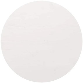 833671 vidaXL Плот за маса, кръгъл, бял, Ø80x3 см, бор масив