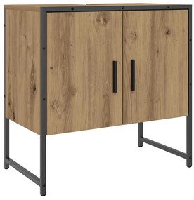 857703 vidaXL Шкаф за мивка за баня, дъб артизан, 60x33x60см, инженерно дърво