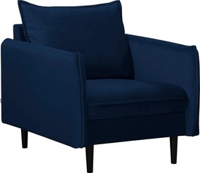 Тъмносиньо кадифено кресло Juli – Ropez