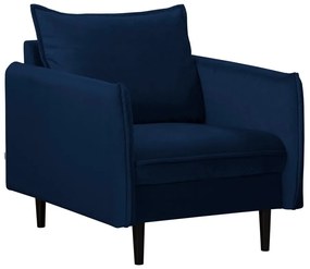Тъмносиньо кадифено кресло Juli – Ropez