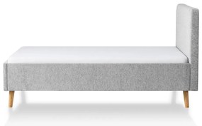 Светлосиво двойно легло 140x200 cm тапицирано без ламелно дъно Smart – Meise Möbel