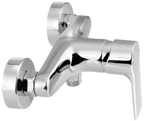 Стенна душ батерия в лъскаво-сребрист цвят (1 изход) Pax – Sapho