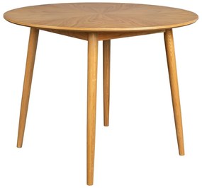 Кръгла маса за хранене с дъбов плот ø 100 cm Fabio - White Label