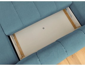 Син сгъваем/с място за съхранение ъглов диван (ляв ъгъл/U форма) Fuji – Bobochic Paris