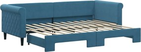 3197763 vidaXL Канапе с изтеглящо разтегателно легло синьо 80x200 см кадифе