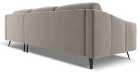 Бежов кадифен ъглов диван (десен ъгъл) Nalu – Makamii