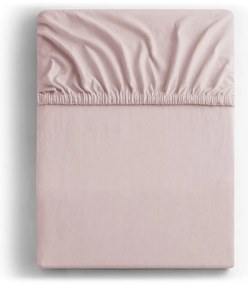 Светлорозов еластичен чаршаф от джърси 180x200 cm Amber – Restilo