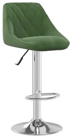 335297 vidaXL Бар табуретка, тъмнозелена, кадифе