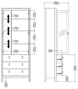 Сиво-бежова витрина 78x199x33 cm Madrid – Tvilum