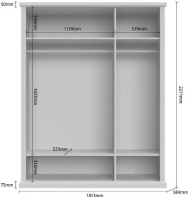 Гардероб 3-врати Tahoma 3D-Anthracite