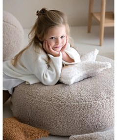 Светлокафяв детски пуф от букле Round – Wigiwama